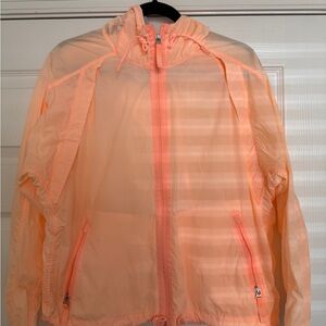 Athleta Sheer Peach Light Weight Hooded Jacket